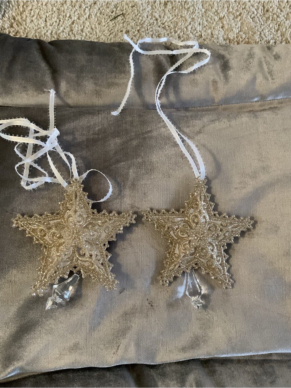 Gold Beaded Star Hanging Ornaments – Elegant Home Accent